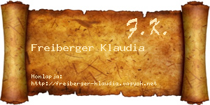 Freiberger Klaudia névjegykártya